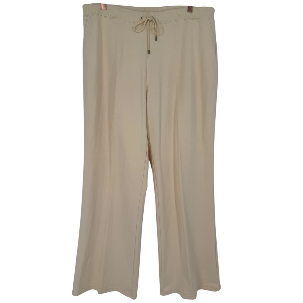 NWT Lauren Ralph Lauren Wide Leg Lounge Pants Cream Size XL Activewear Old Money